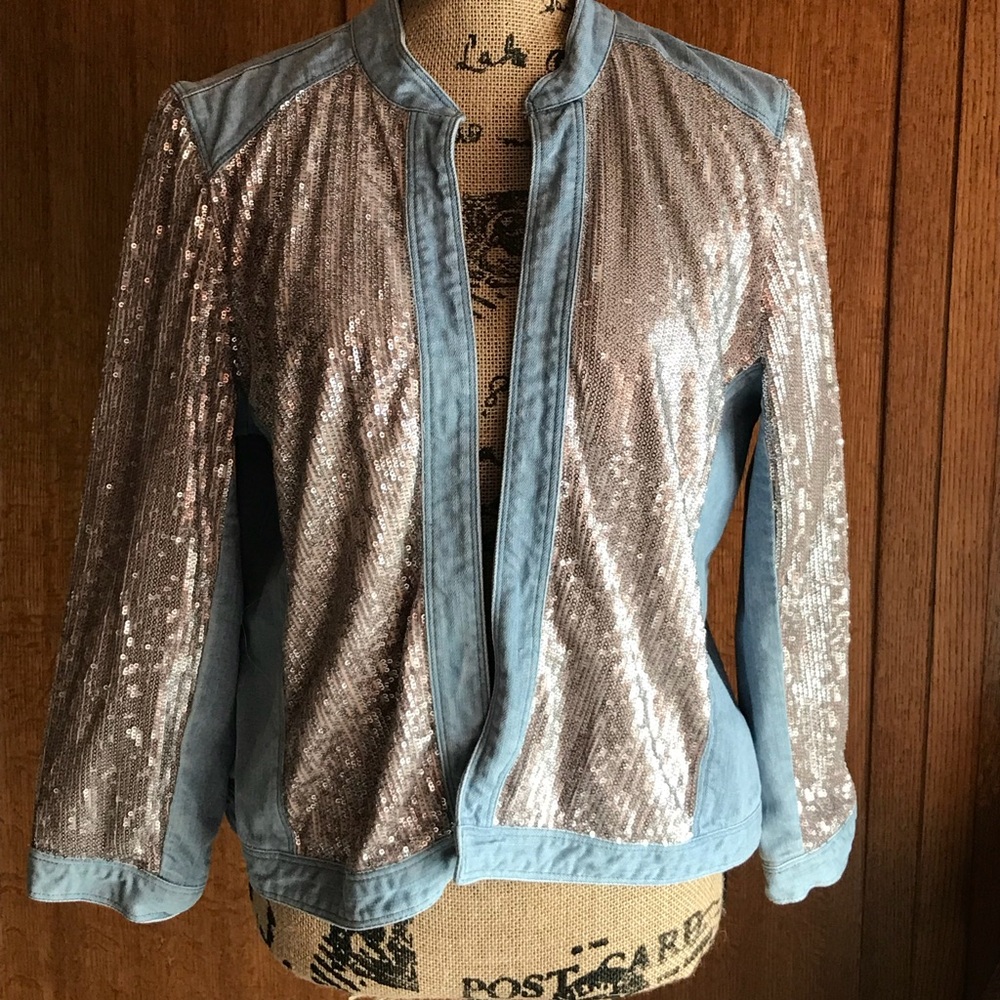 Sequins  rose gold jacket